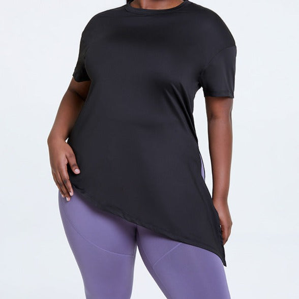 Activewear Workout Tops Women Side Split Back Yoga Shirt