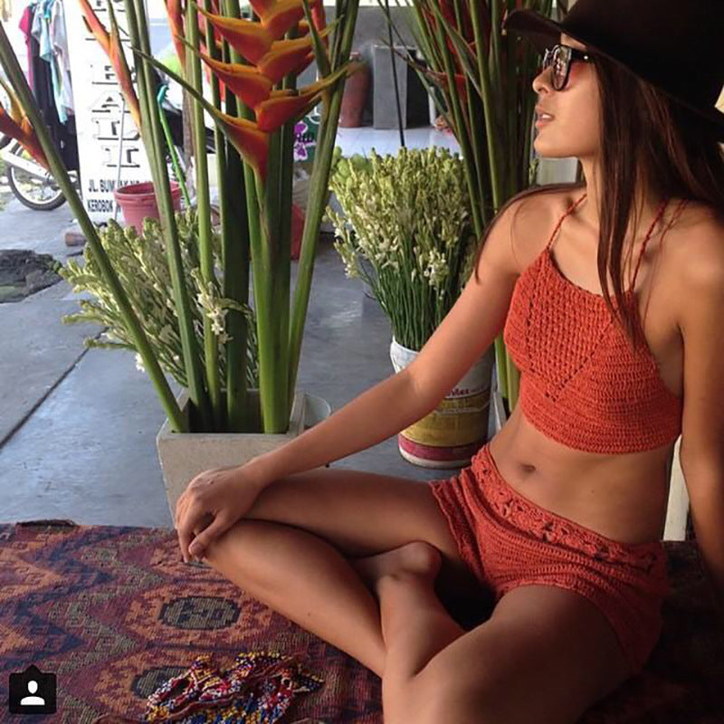 Knitted beach shorts