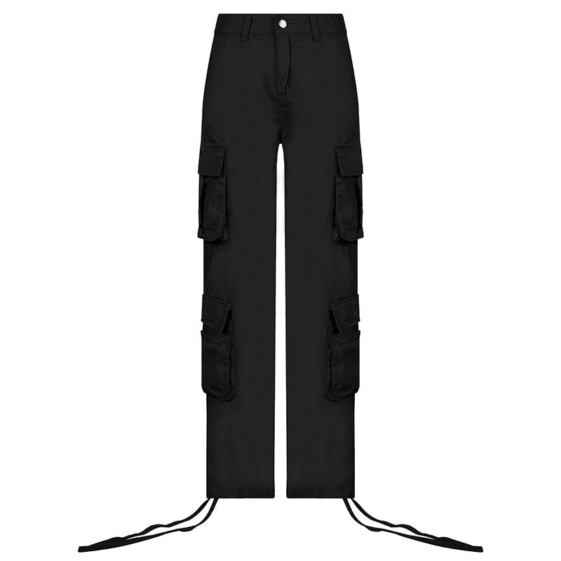 Autumn And Winter Foreign Trade Women's Street Hip Hop Style Low Waist Tooling Denim Pants Casual Pants
