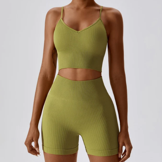 Seamless Knitted Thread Yoga Suit