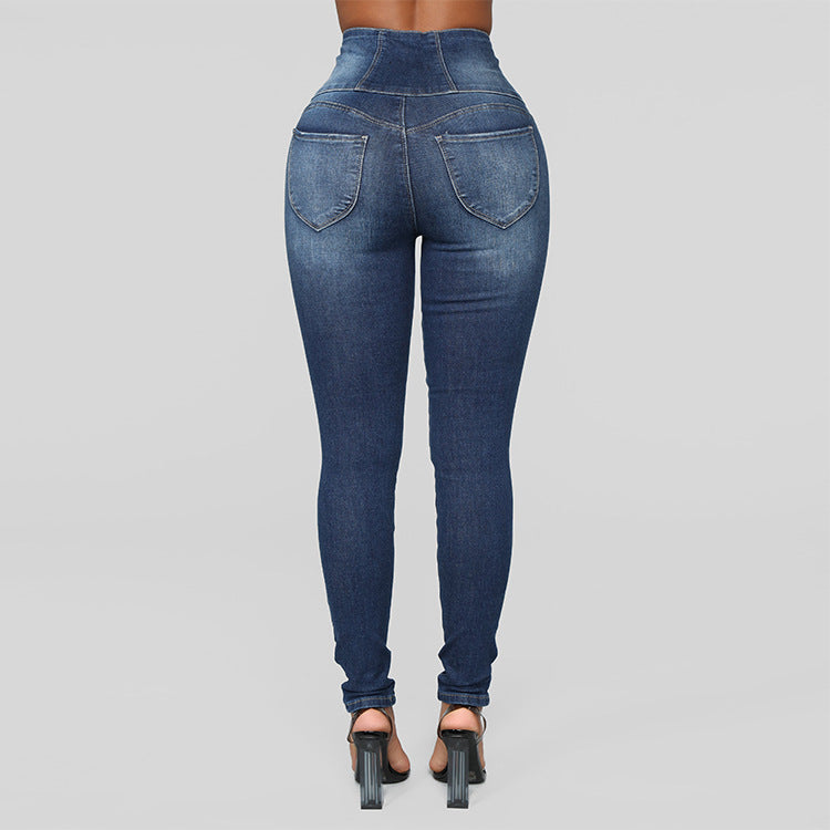 Women's High Waist Slim Jeans Women