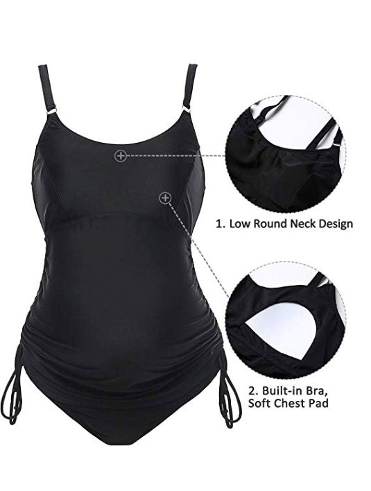 Pregnant mother split bikini