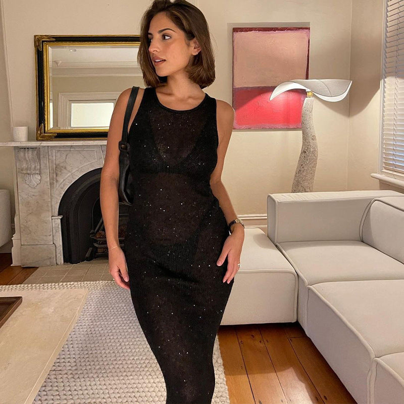 U-neck Slim Fit Vest Dress Women