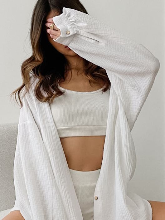 Women's Fashion Simple Crepe Cotton Long Skirt