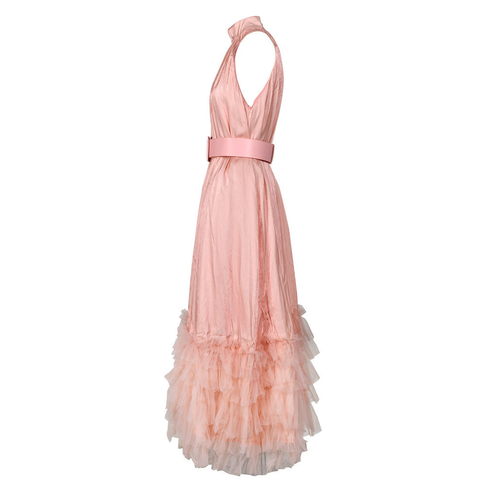 Waist-tight Mid-length Dress French Style