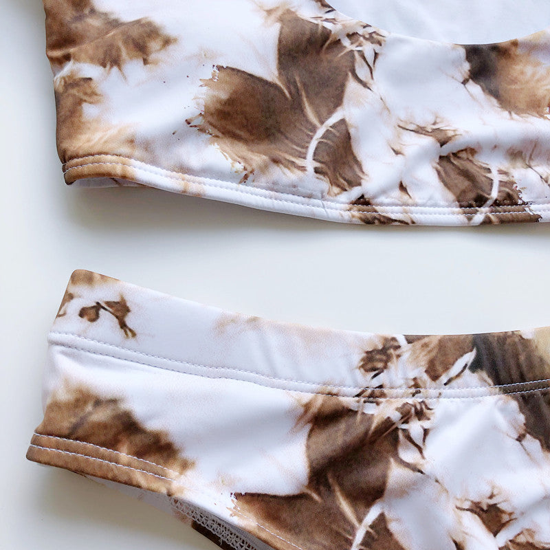 Sexy tie-dye cutout swimsuit