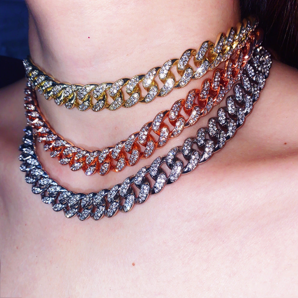 Full Diamond Inlaid Necklace