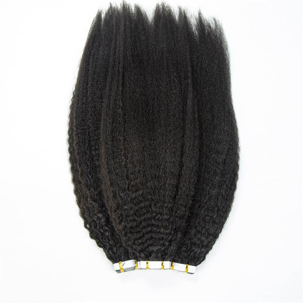 Virgin hair Kinky Straight Hair Extension Tape Ins