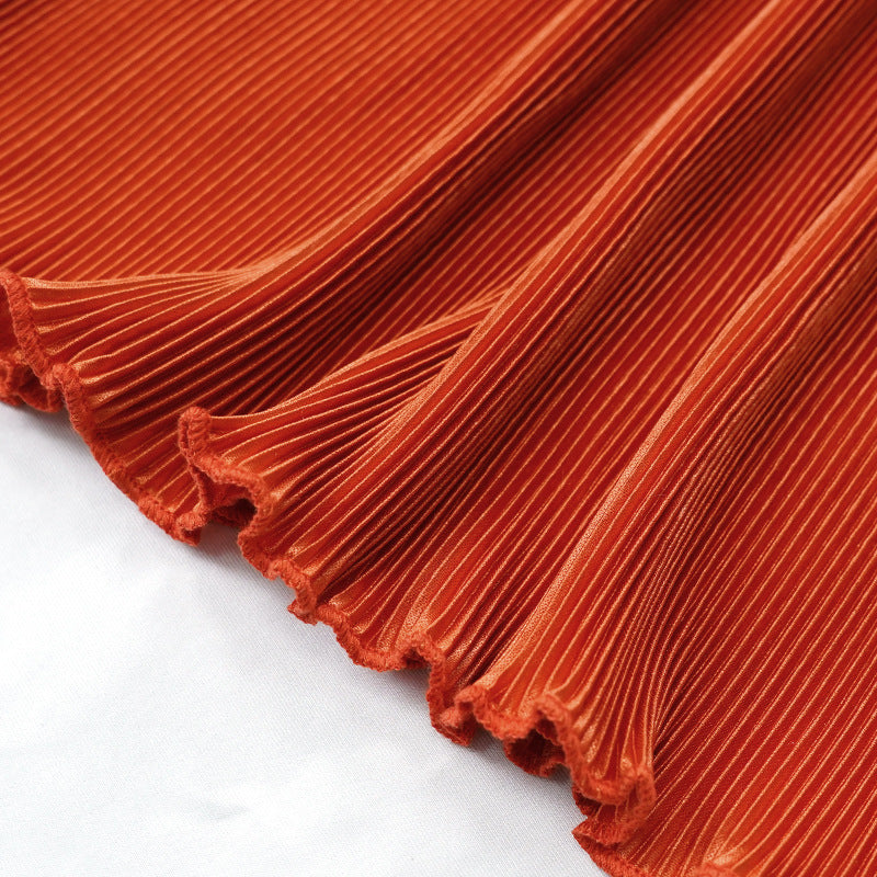 Temperament Commuter Pleated High Elastic Long Dress