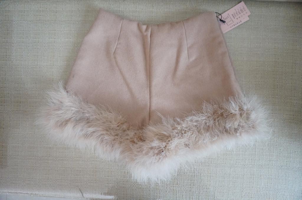 Turkey Fluffy Shorts High Waist Pants