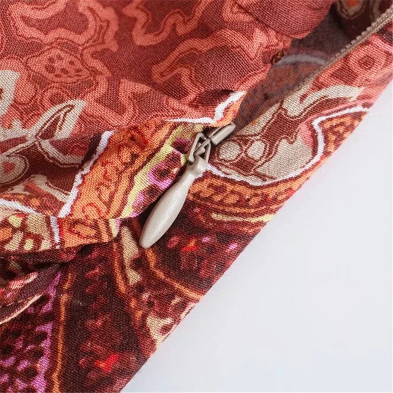 Women's Knotted Printed Irregular Fashion Skirt