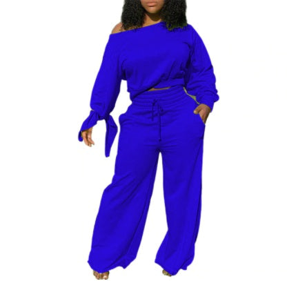 Solid color loose sexy jumpsuit