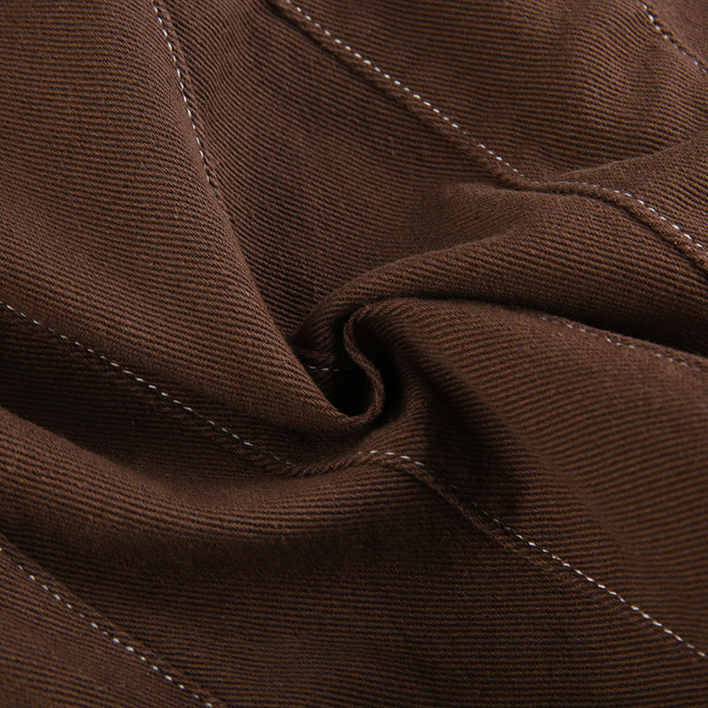 Feminine Line Segmentation Design Slim Spicy Girl Wide Leg