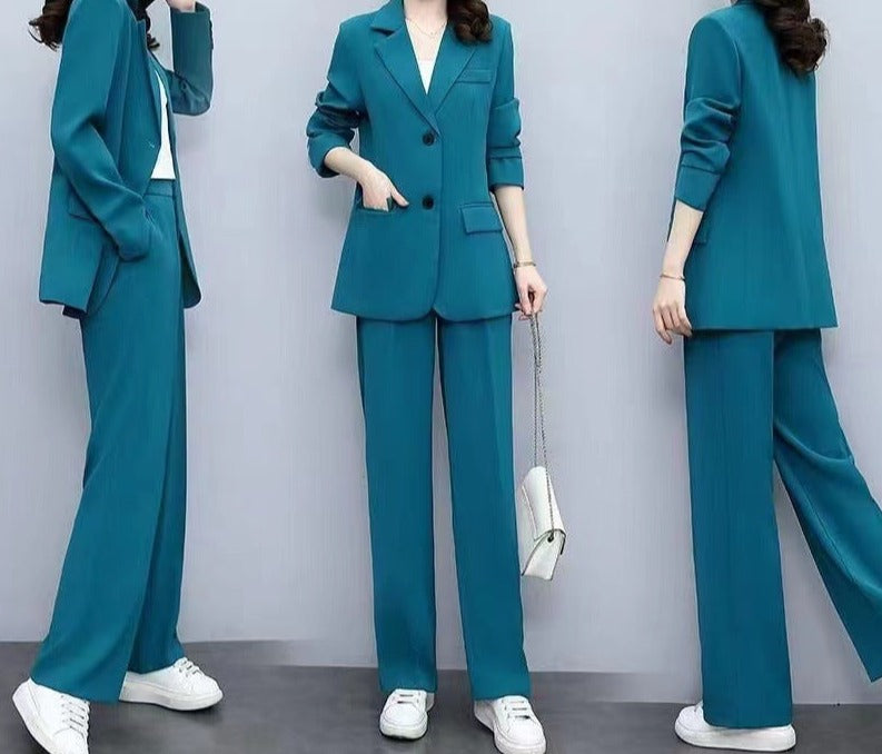 Business Suit Wide Leg Pants Two-piece Suit For Women