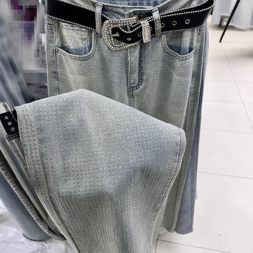 High Waist Loose Fashion Slimming Casual Wide-leg Draggle-tail
