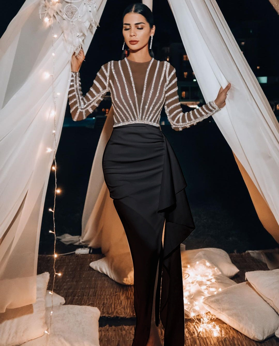 Women's Long Sleeve Narrow Dress