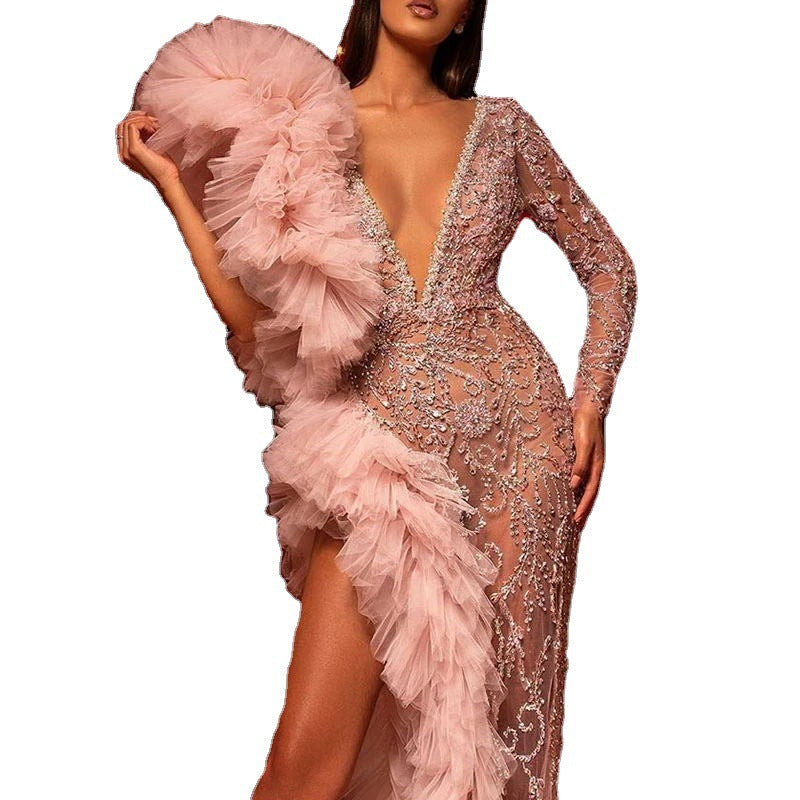 Sexy Sequined Short-sleeved Dress