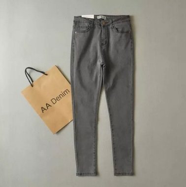 High waist stretch jeans slim slim elastic denim cotton feet trousers pencil pants