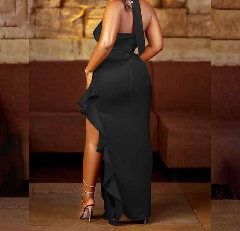 Elegant Sleeveless Halter Sheath Dress Women