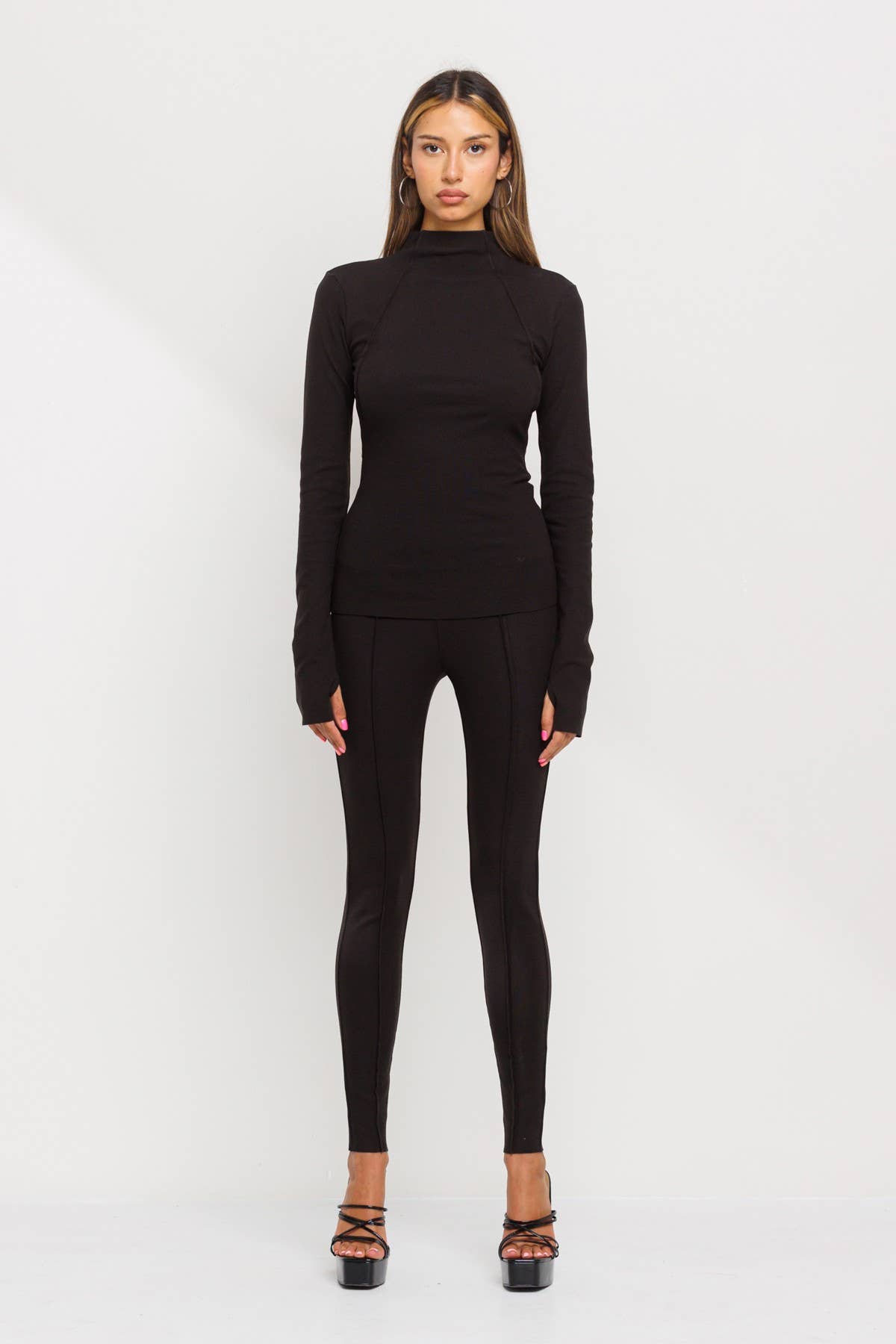 Soft double side jersey top and leggings set