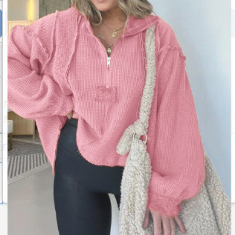 Short Frayed Hem Sweater