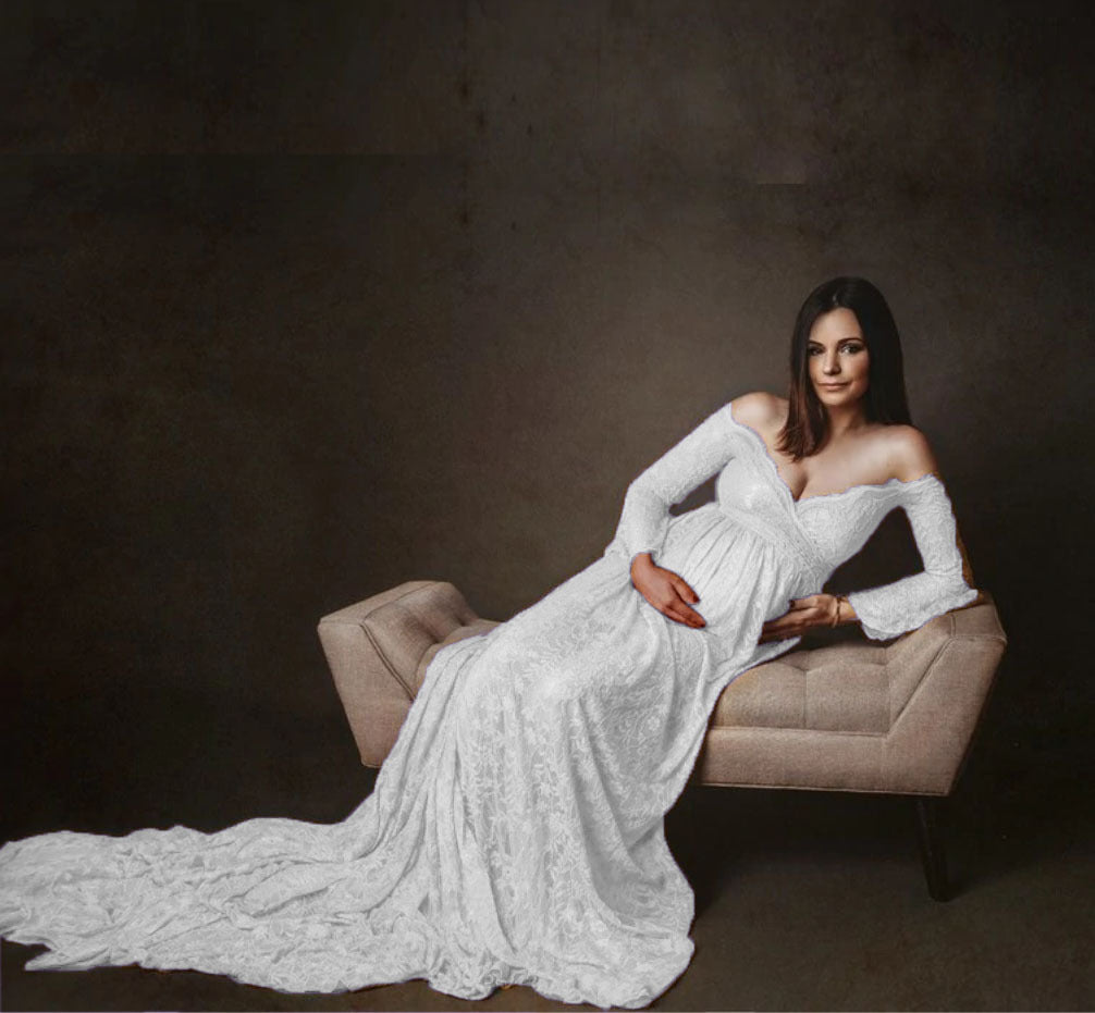 Lace Super Long Tail Fluttering One-piece Dress