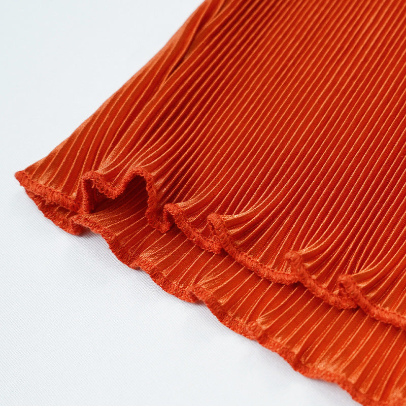 Temperament Commuter Pleated High Elastic Long Dress