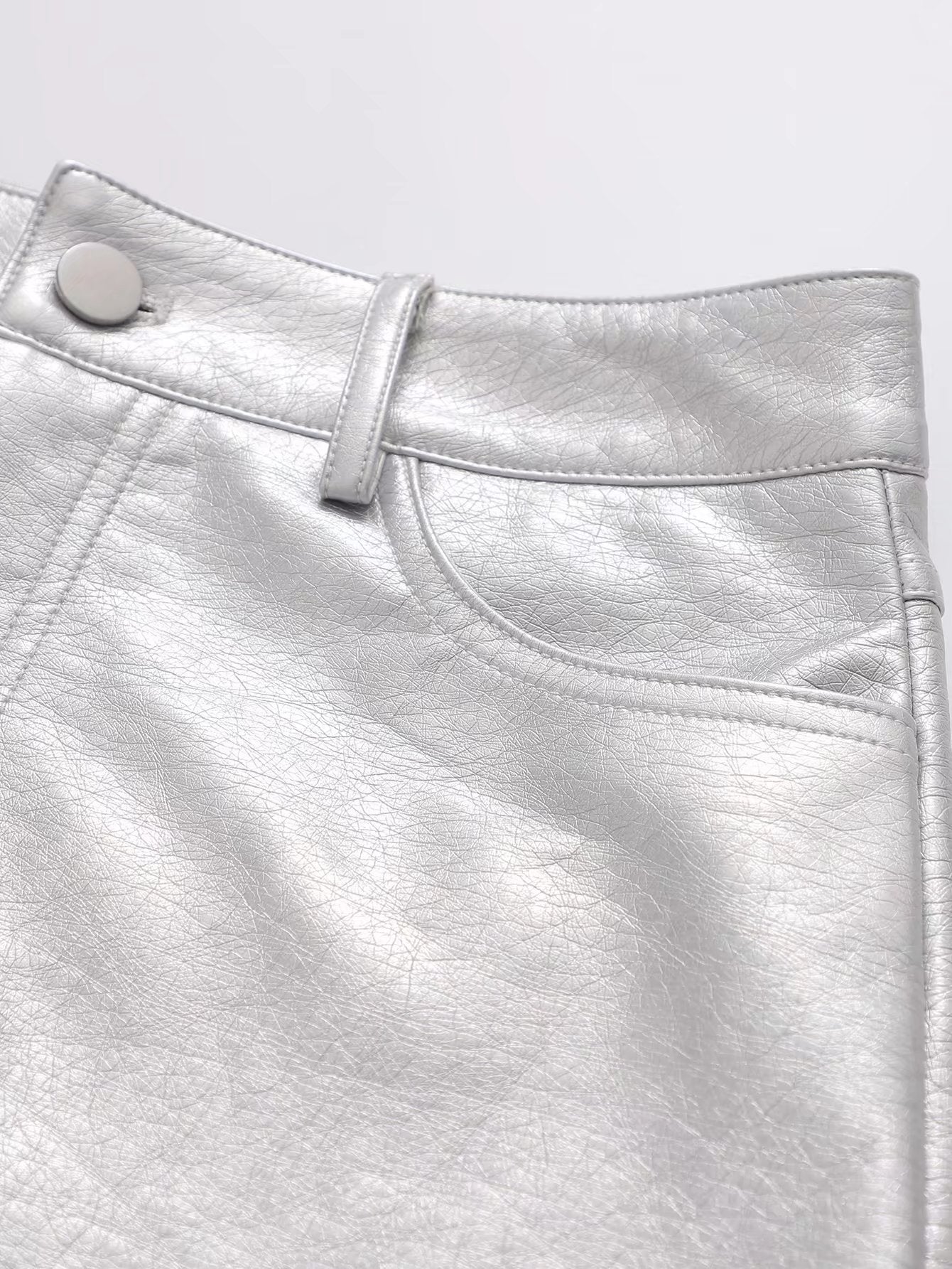 Slim Style High Waist Pu Skirt