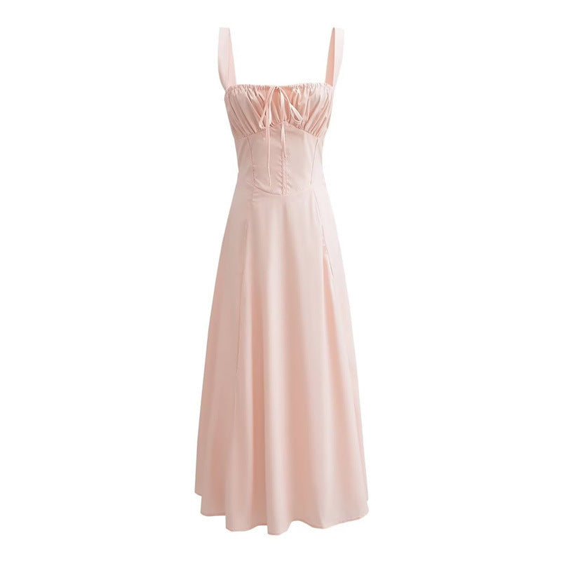 Women's Elegant Corset Lace Up Slim Fit Split Sling Dress
