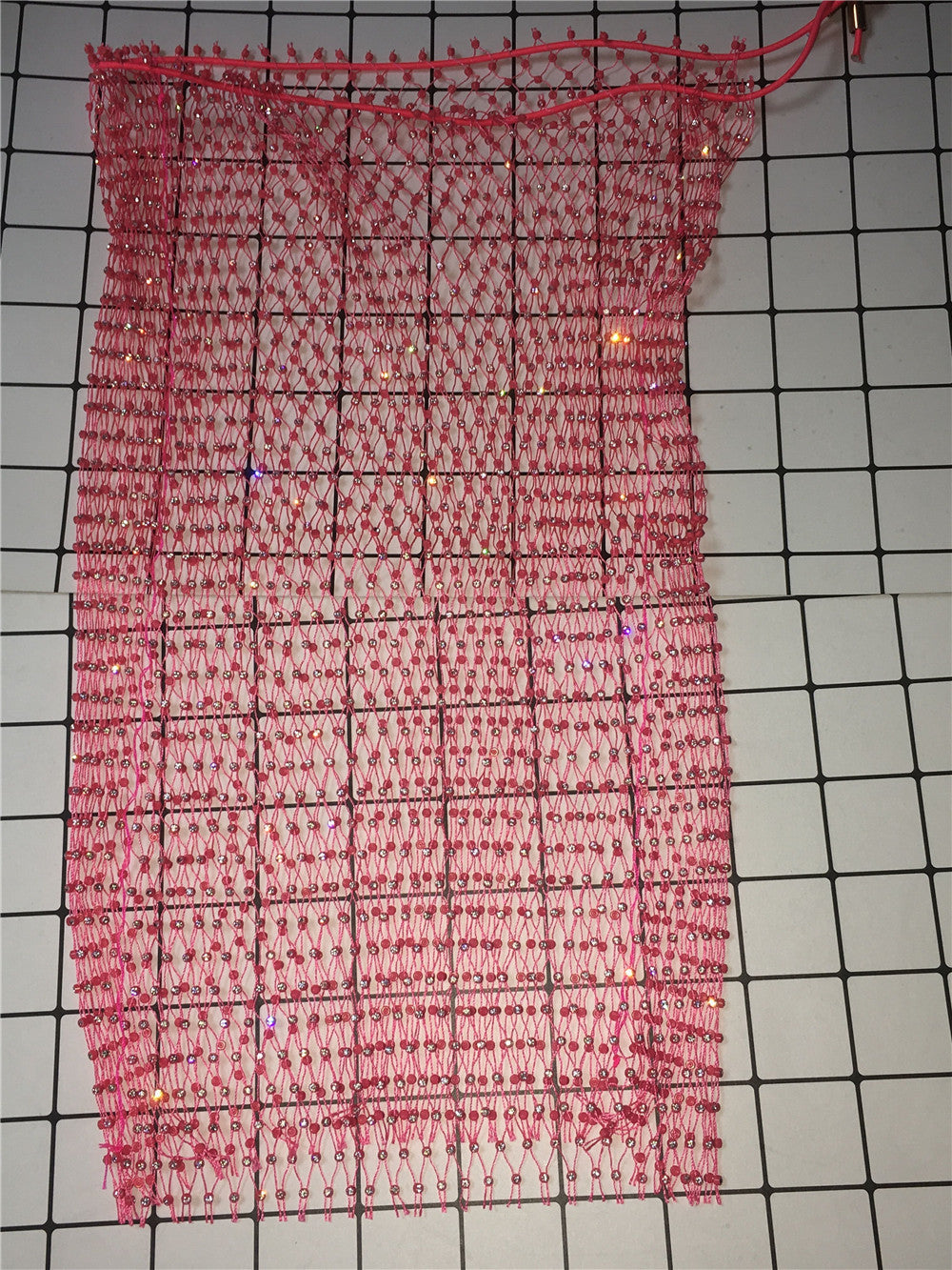 Women's Mesh Solid Diamond Skirt