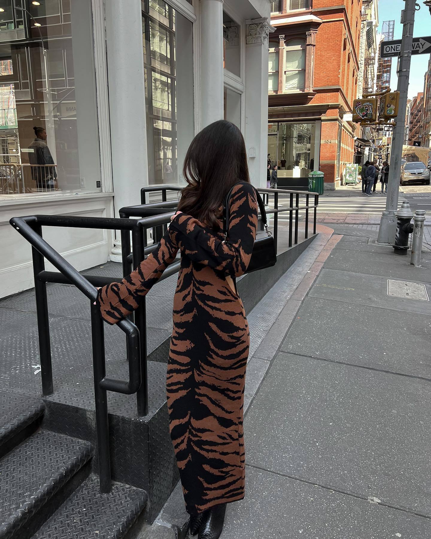 Women's Bell Sleeve Fashion Print Dress