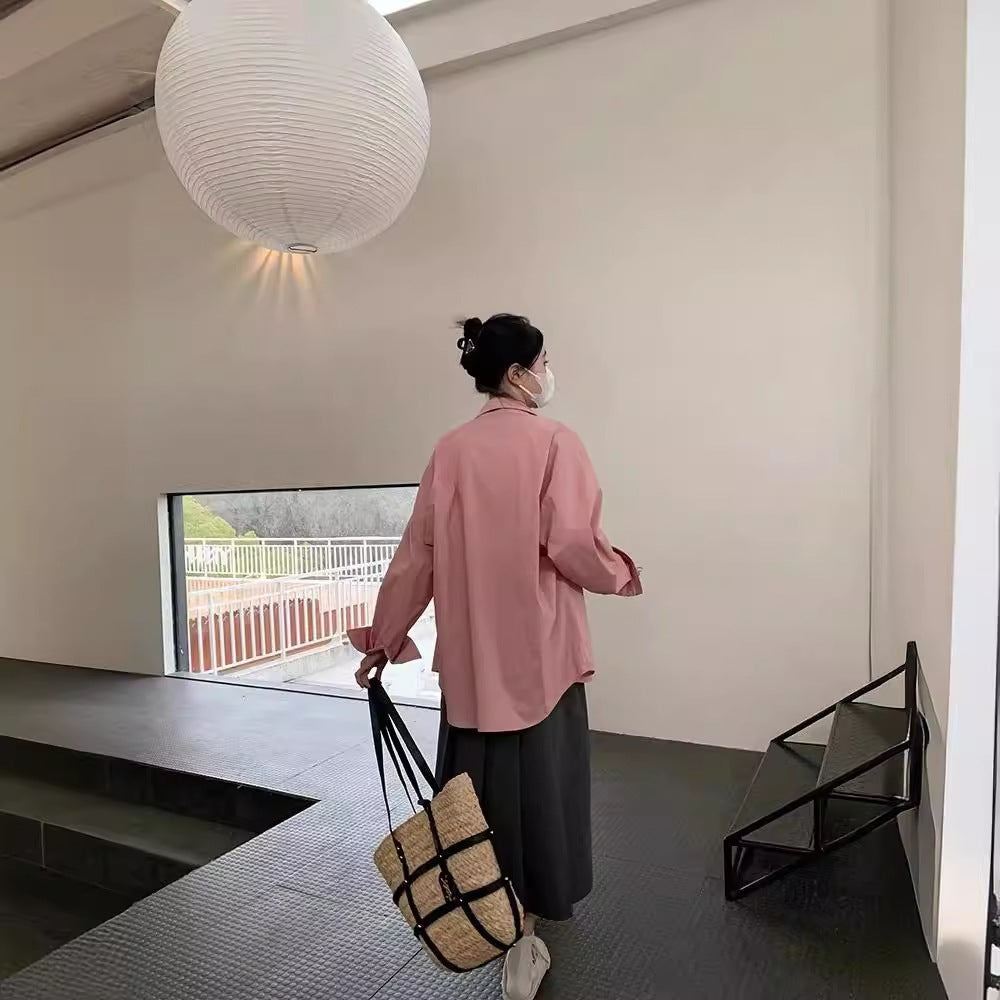 American Retro Contrast Color And Versatile Sun Protection Shirt