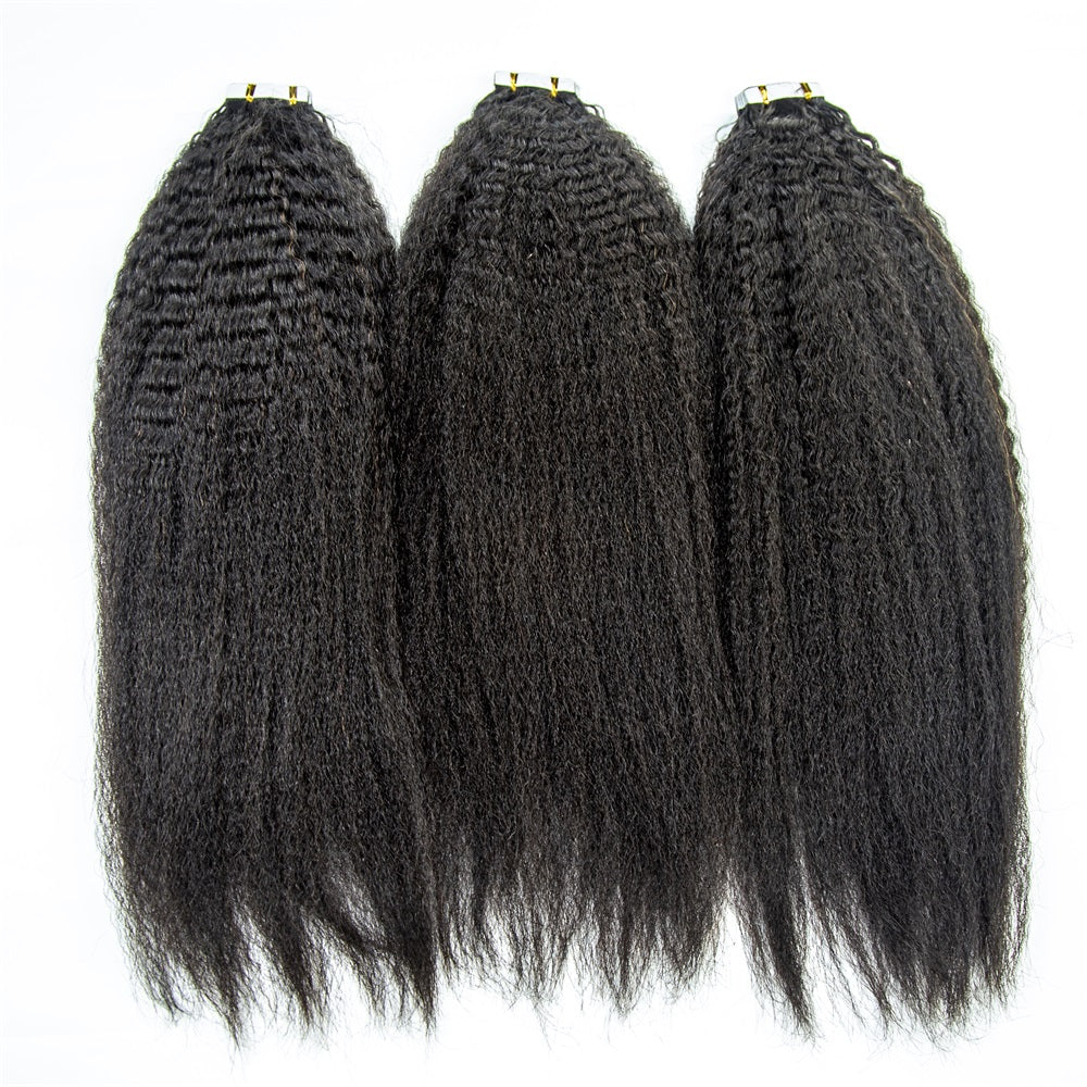 Virgin hair Kinky Straight Hair Extension Tape Ins