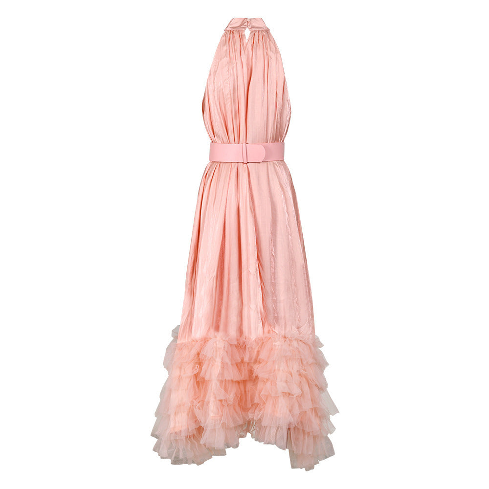Waist-tight Mid-length Dress French Style