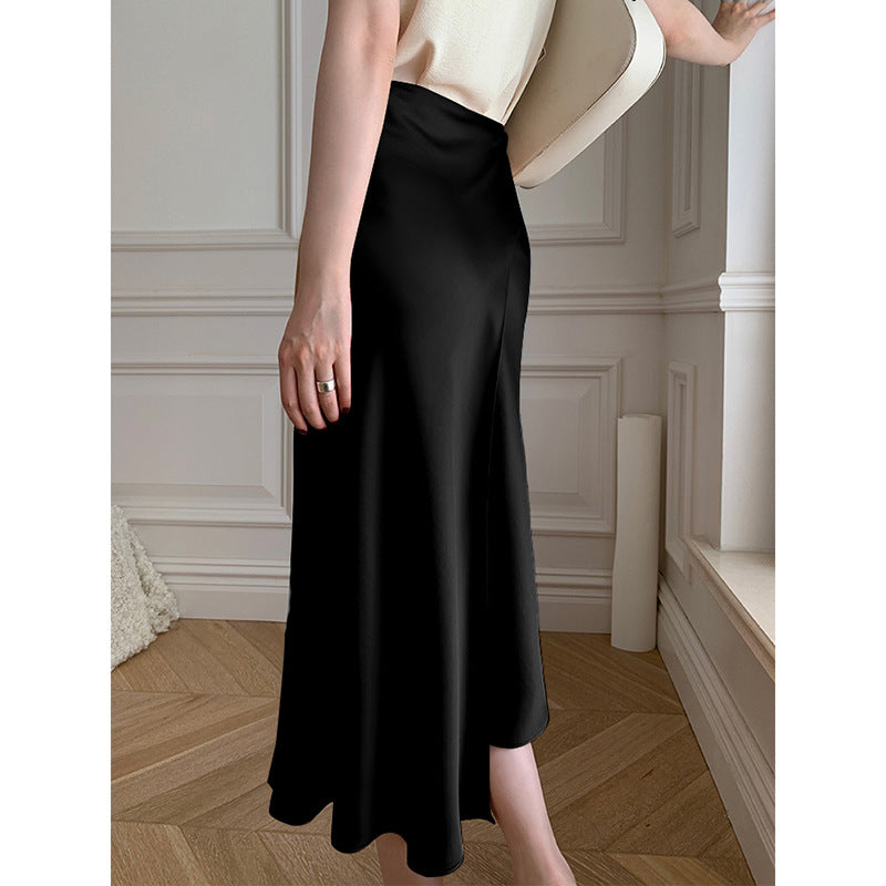 Women's Skirt With Irregular High Waist Was Thin