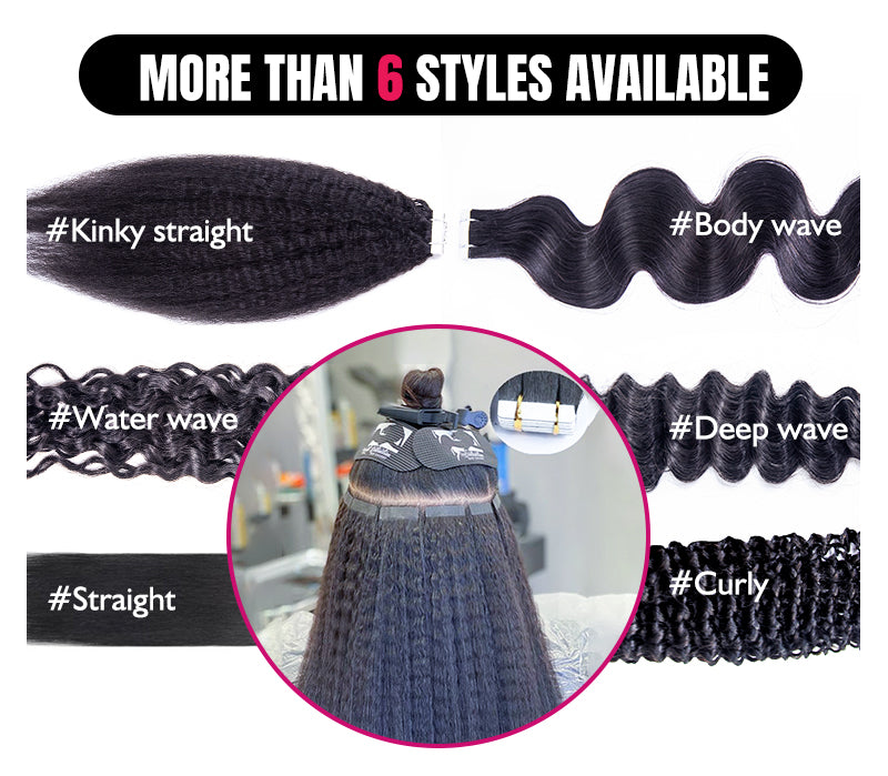 100% Indian Virgin Straight Human Hair Tape Ins