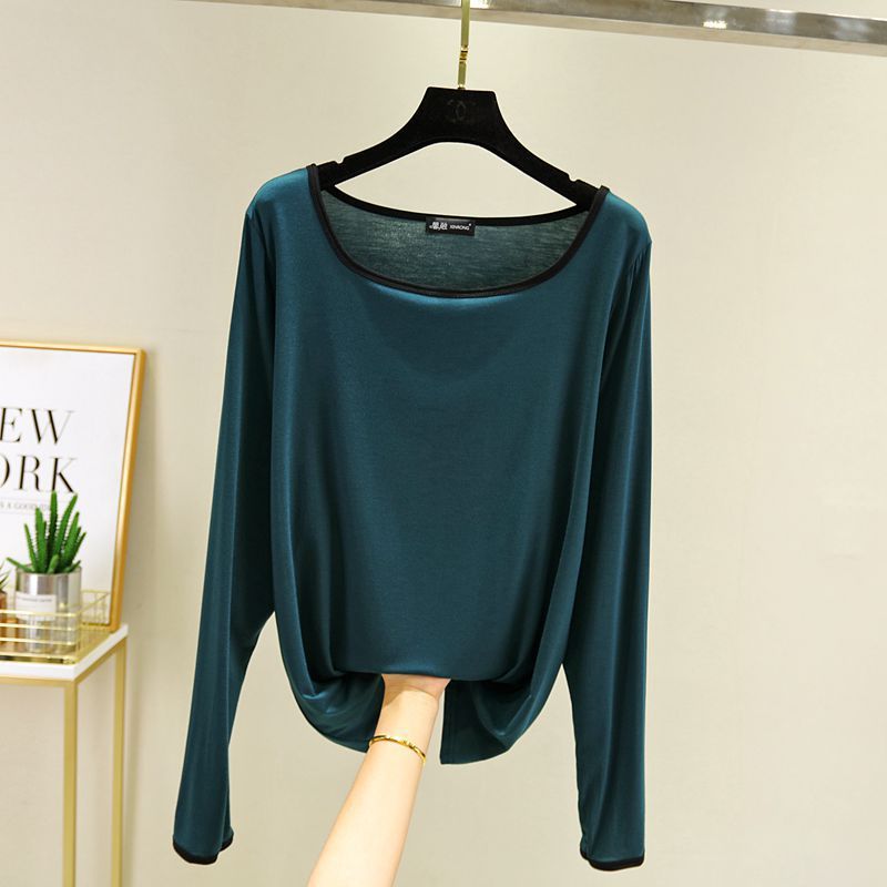 Modal Square Collar Long Sleeve Thin Shirt