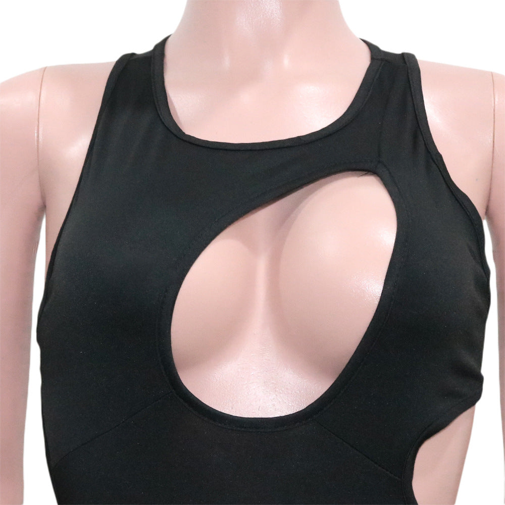 Cut-out Backless Sleeveless Mid-length Dress For Women