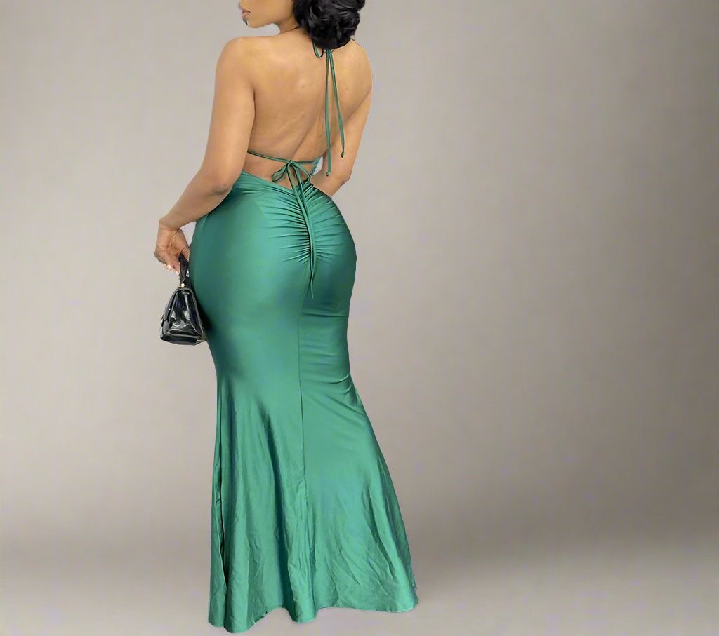 Halter Strap Without Back Dress
