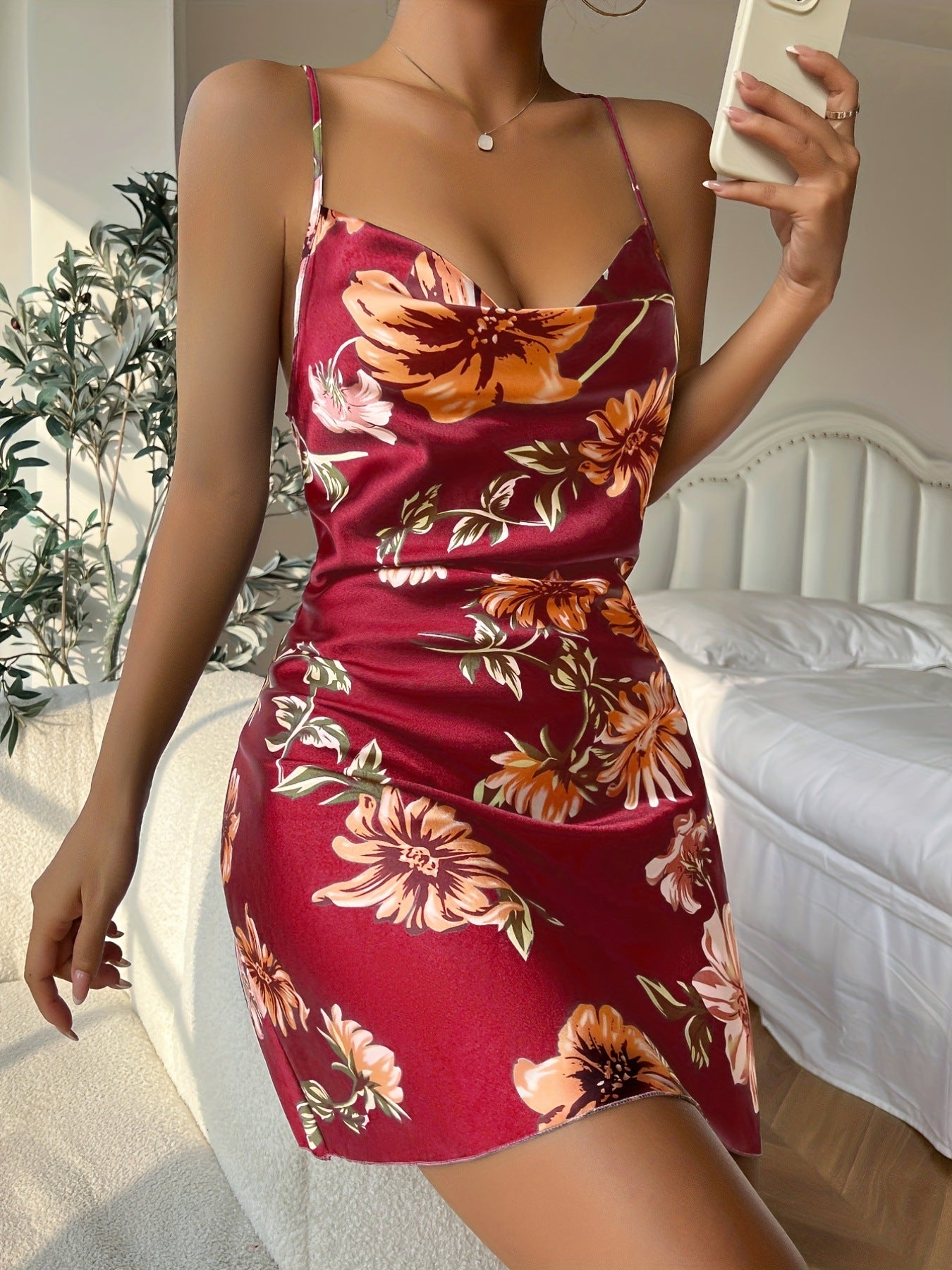 Ice Silk Temptation Backless Strap Nightdress
