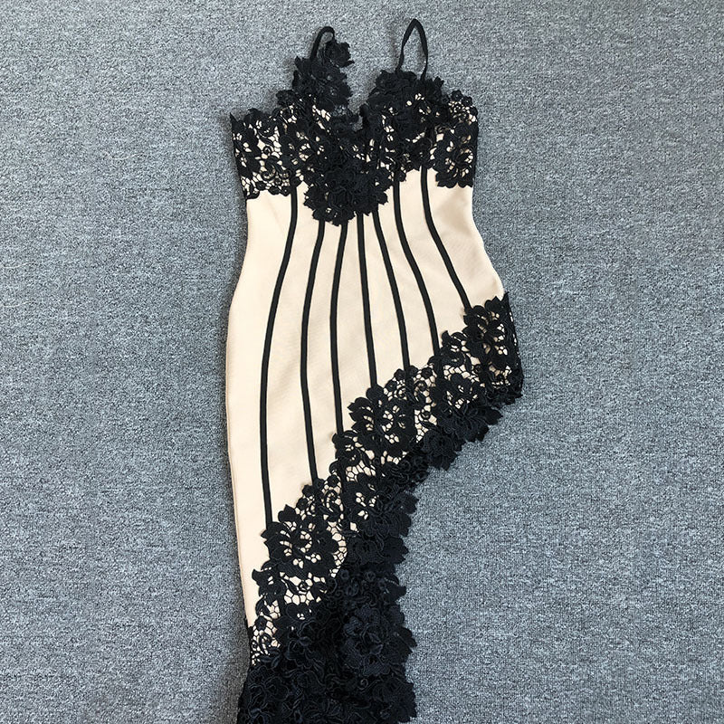 Slim Irregular Hot Girl Bandage One-piece Dress