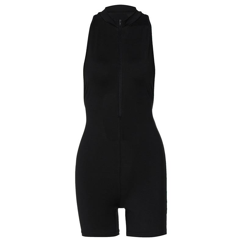 Sleeveless Short Cut Back Slim Fit Hip-lifting Sports Jumpsuit