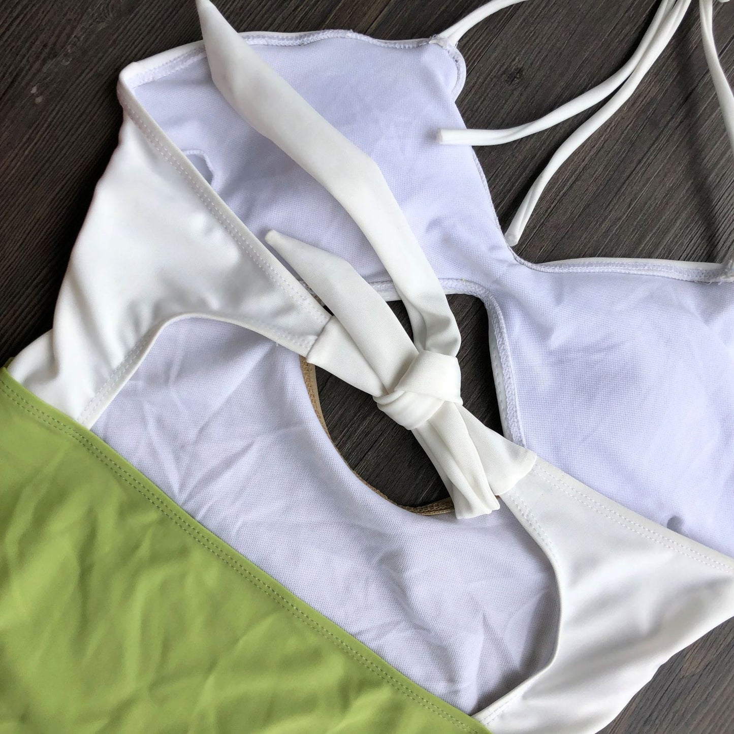 Sexy swimsuit with stitching one-piece bikini