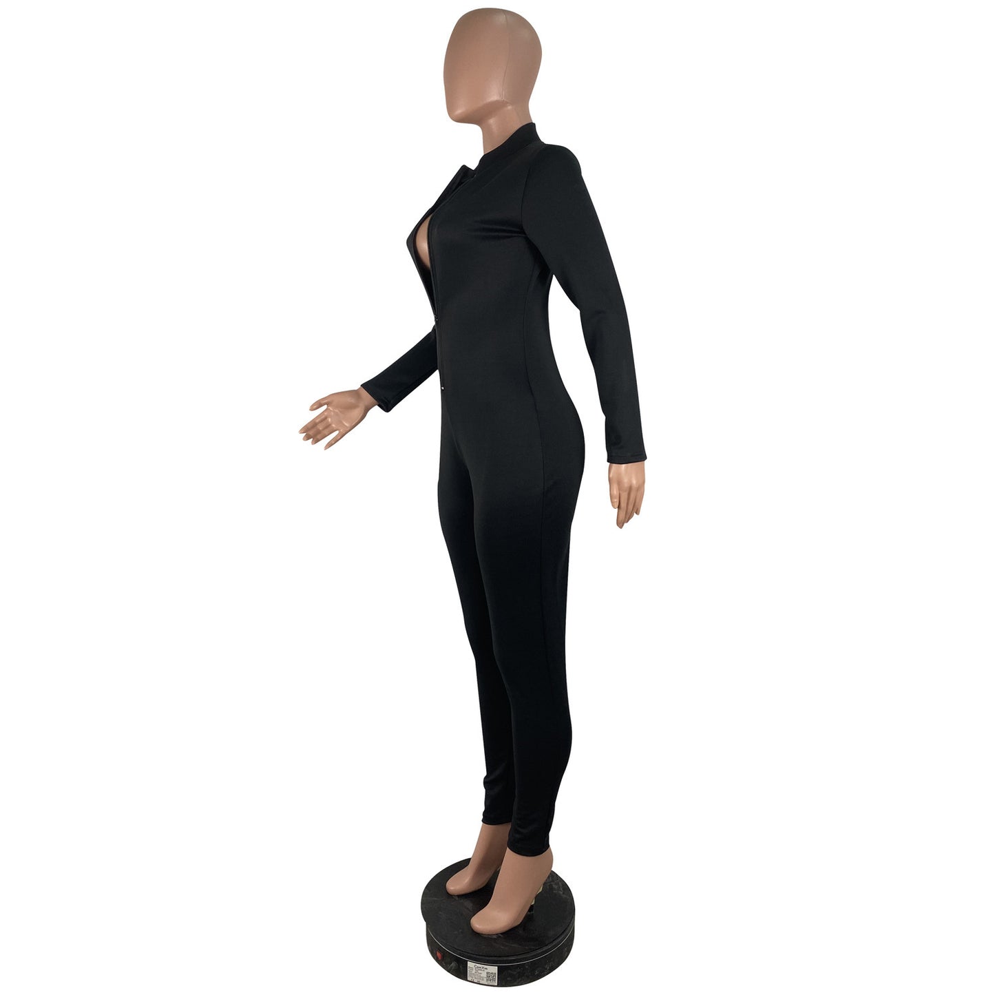 Explosive style solid color long-sleeved jumpsuit
