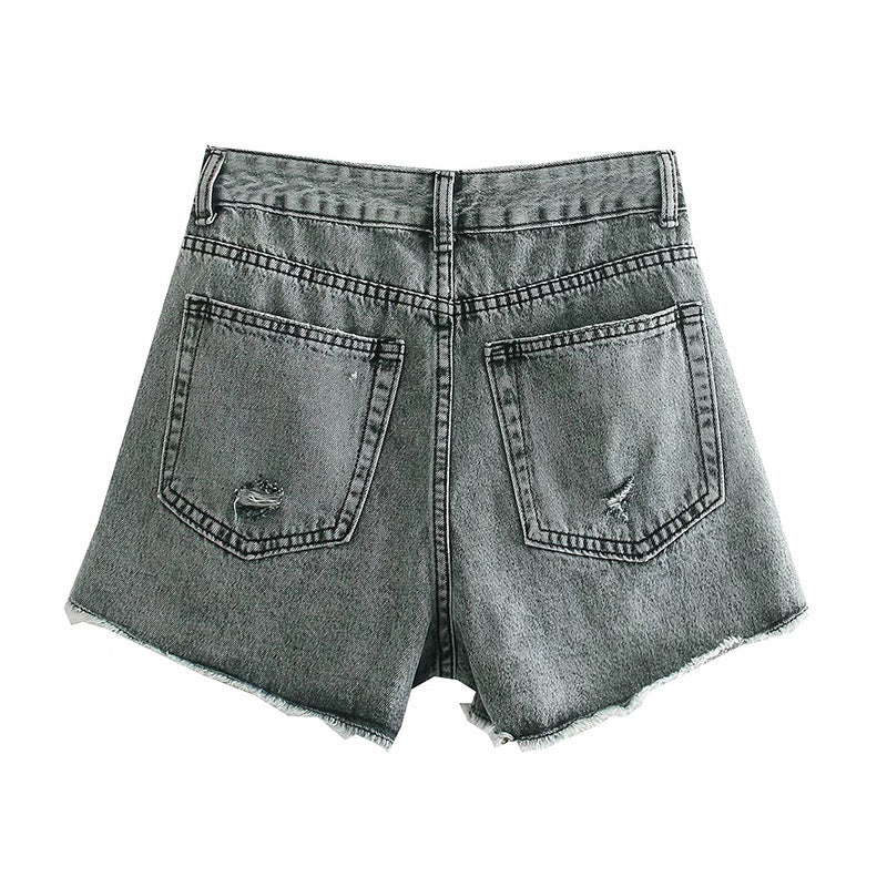 FashionWomen's Ripped High Waist Denim Shorts