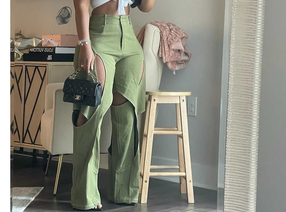 Cotton And Linen Flower Casual Pants Twist