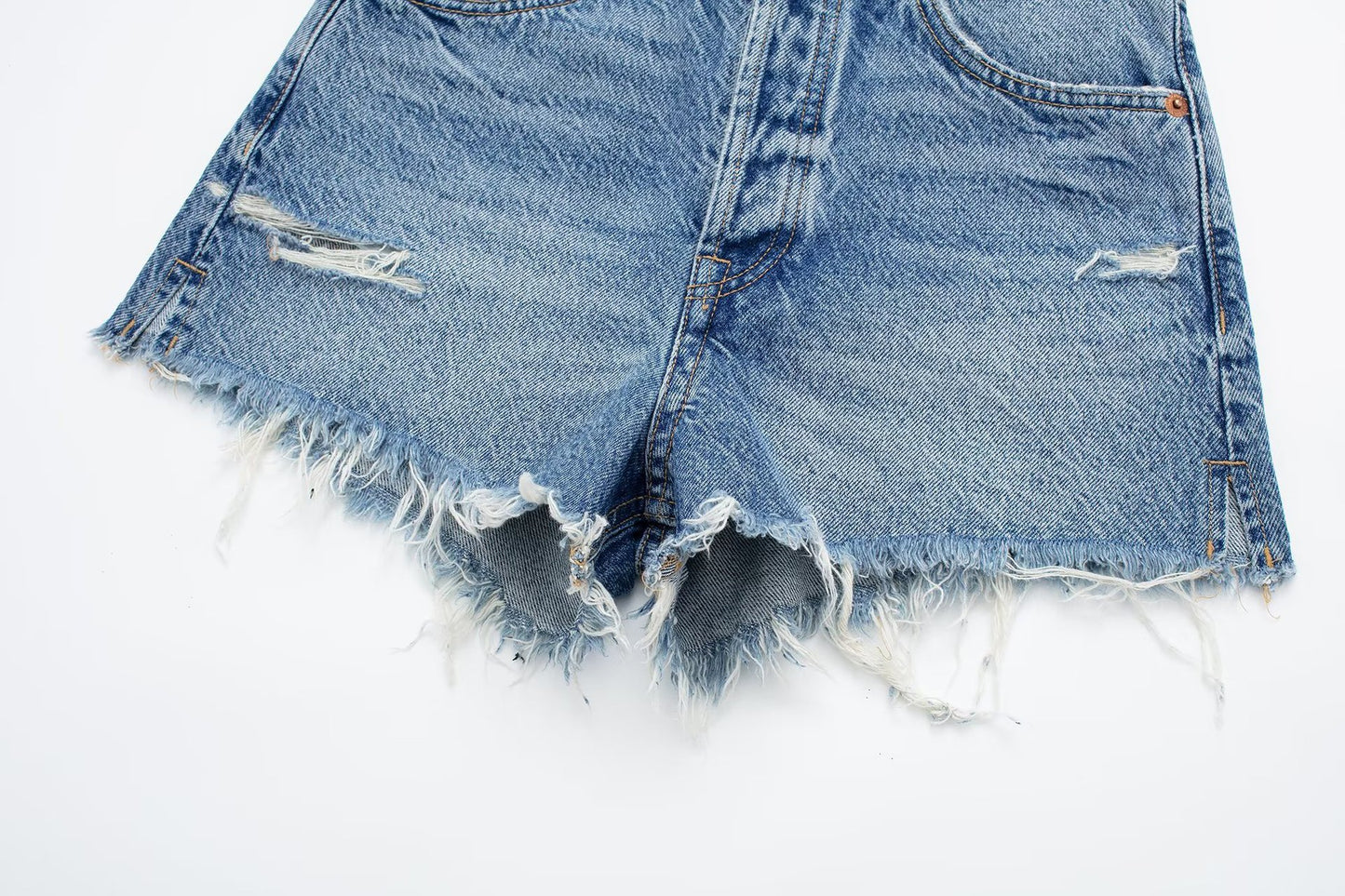 Women's American Retro Fashion Slimming High Waist Denim Shorts