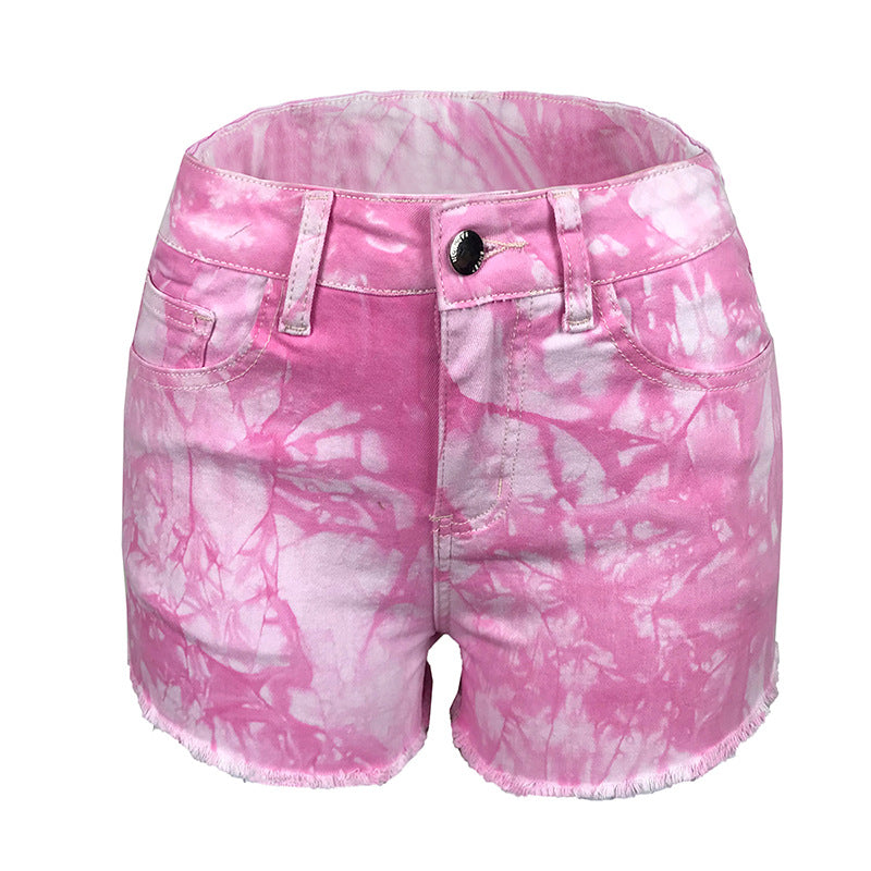 Explosive Style Elastic Ripped Hole Ladies Denim Shorts