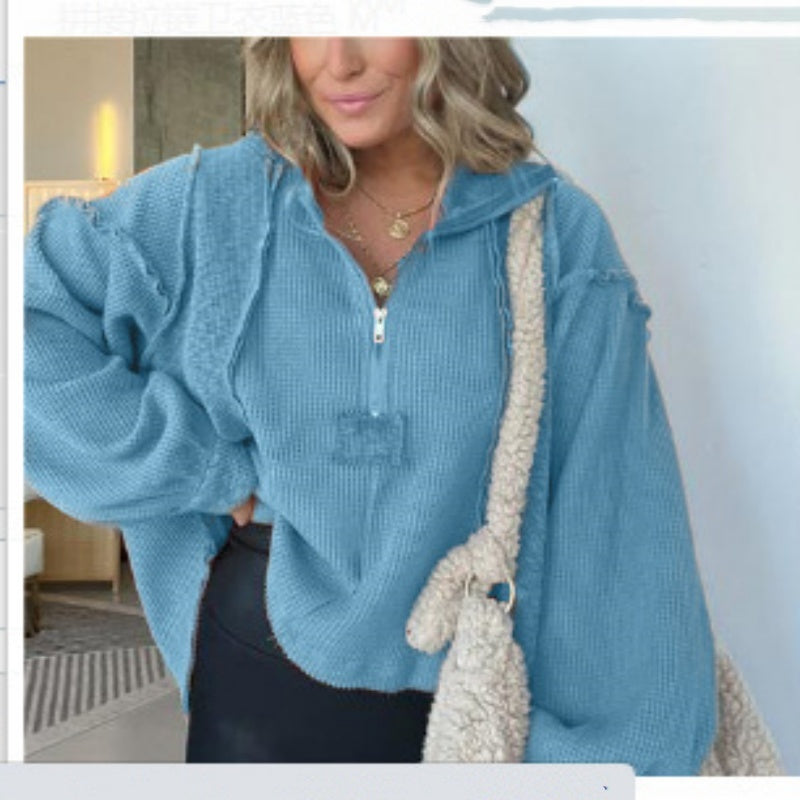 Short Frayed Hem Sweater