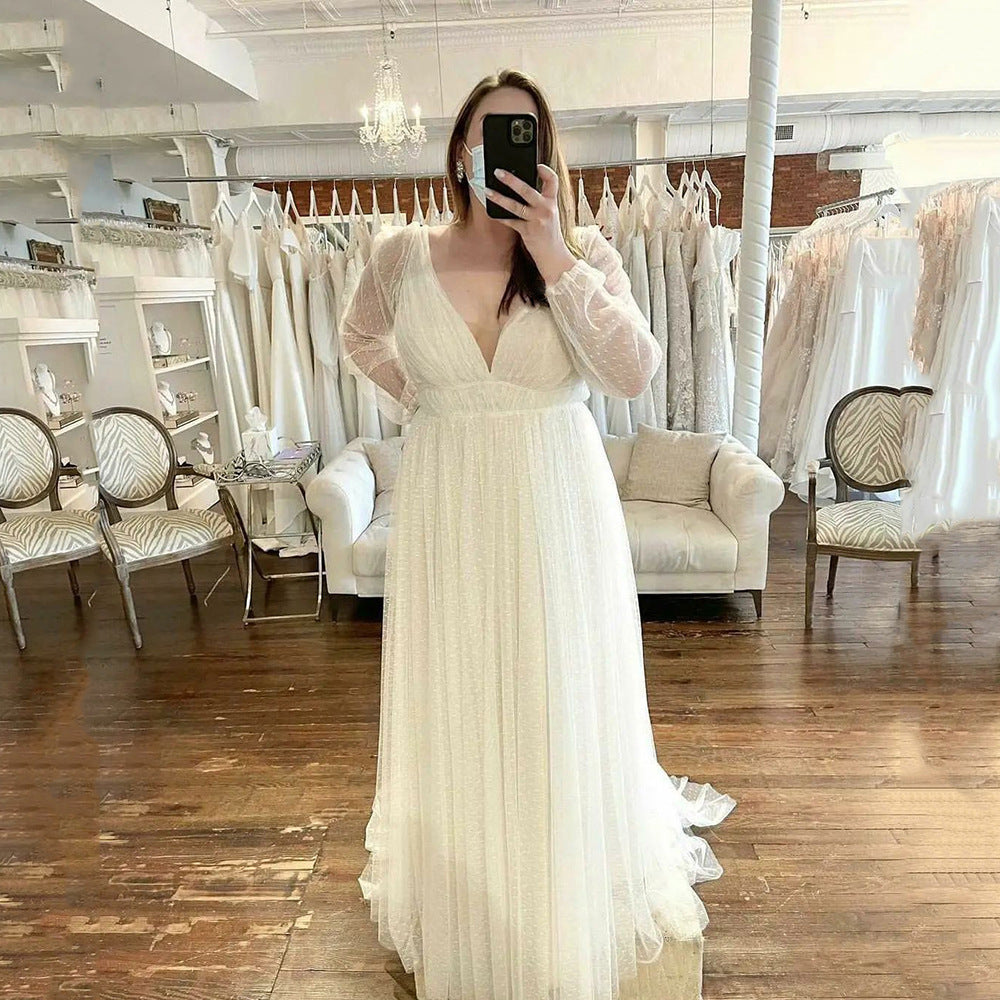 Style Pregnant Women Fashion Deep V Large Swing Dress